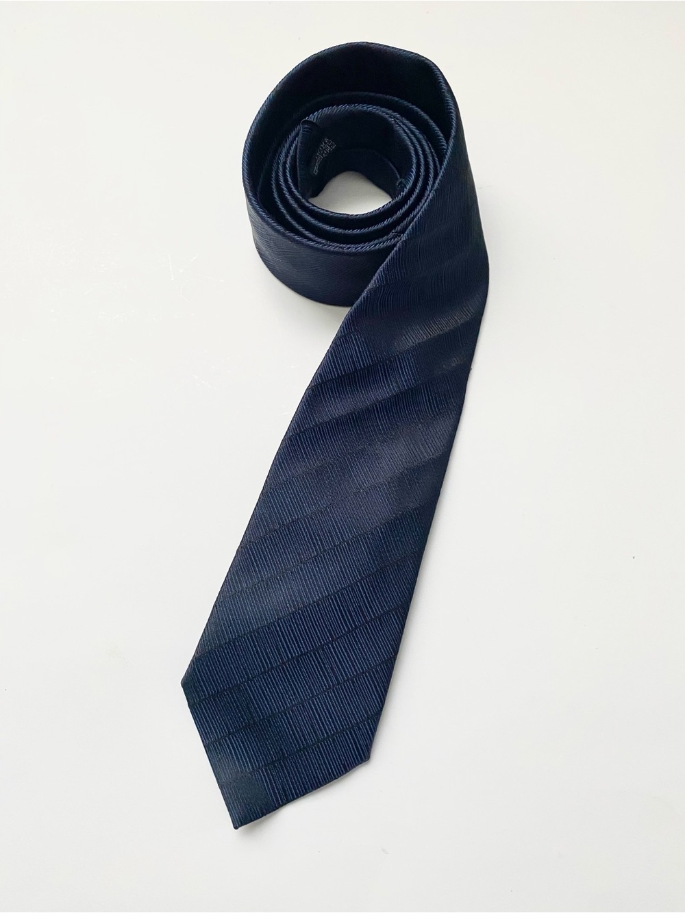 Armani Collection Deep Navy Textured Stripe Tie